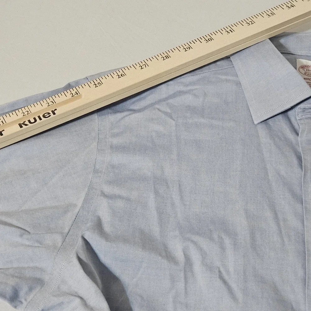Brooks Bros Blue Dress Shirt Mens M Madison Non-Iron EUC‎ Oxford 15.5 34 Supima